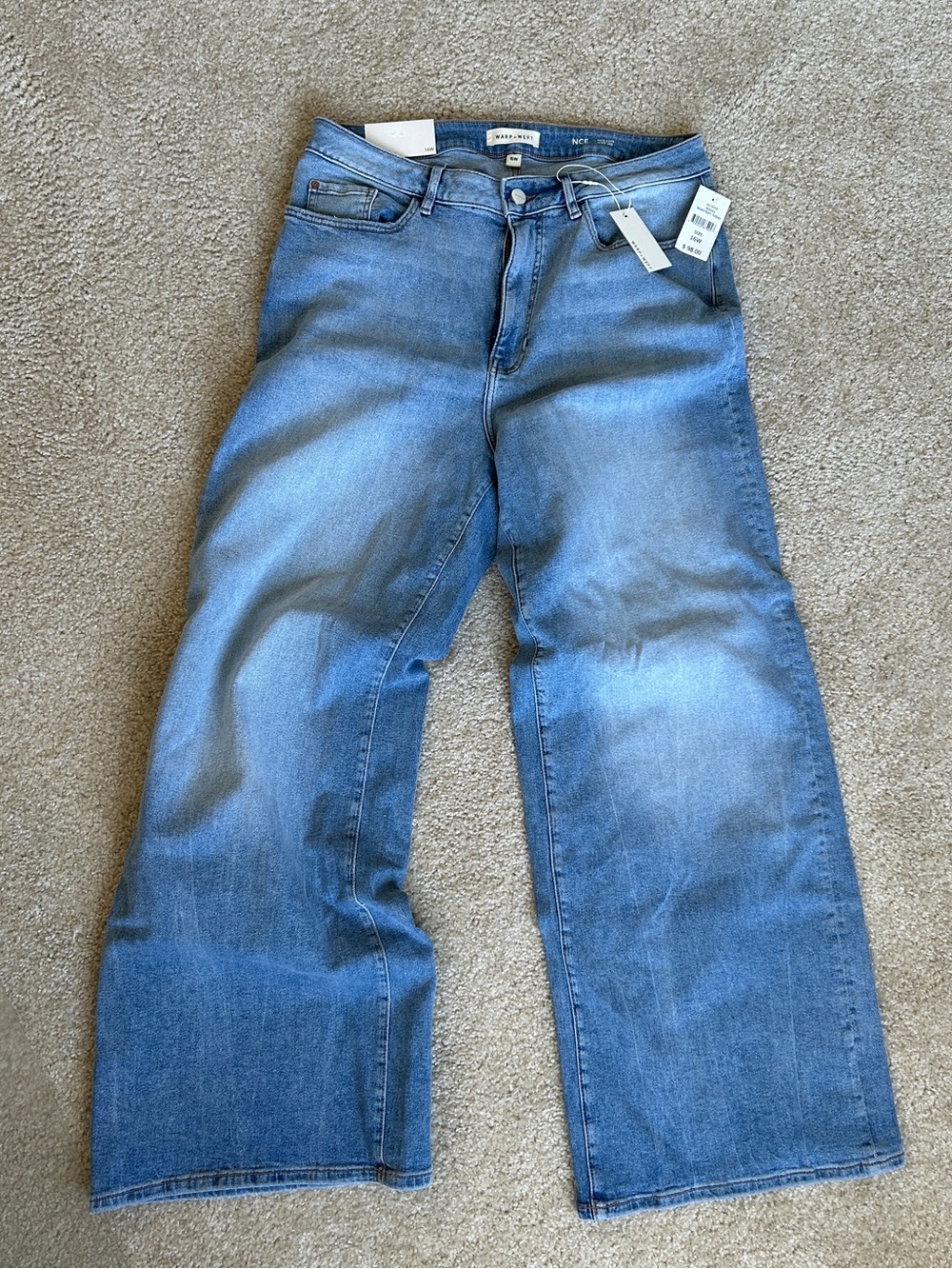 NWT warp and weft wide leg jeans